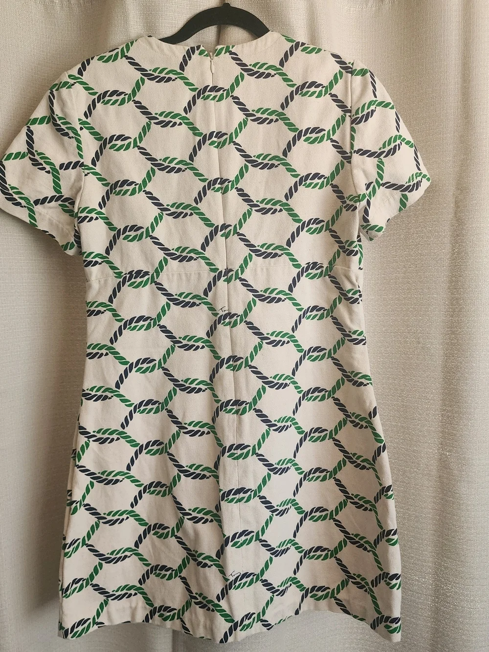 Cotton blend dress, Tory Burch Runway Pier Dress, nautical rope print Size S